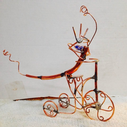 "LOOK MOM NO HANDS"  LIZARD ON A TRIKE, SOLD