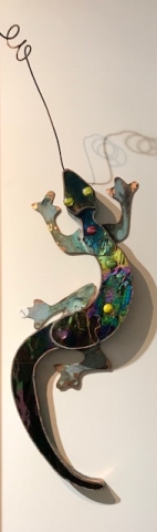 "GECKO" 3-D WALL HANGING GLASS AND COPPER $225.00