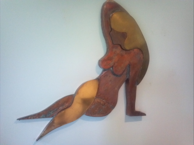 "LADY IN WAITING" COPPER/BRASS $695.00