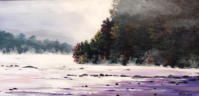 "MORNING ON THE NEW RIVER" ACRYLIC ON CANVAS 24X12 SOLD