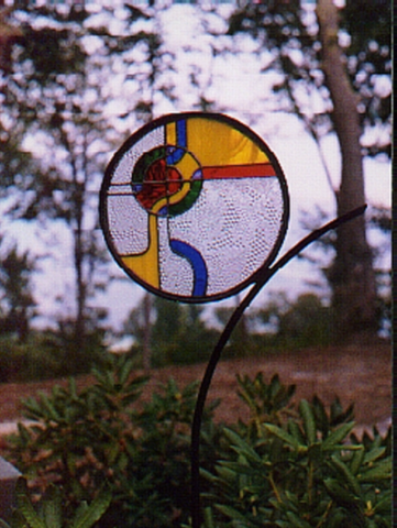 "MY OBJECTIVE" PAINTED STEEL STANDING PIECE 12 IN CIRCLE $399.00