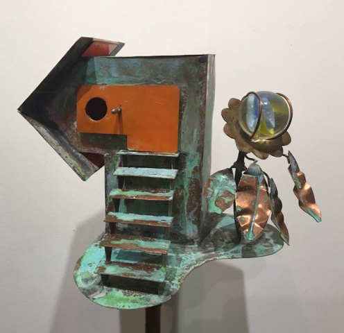 "THINK THE JONESES WILL IMPROVE" FRONT VIEW, BIRDHOUSE $210.00