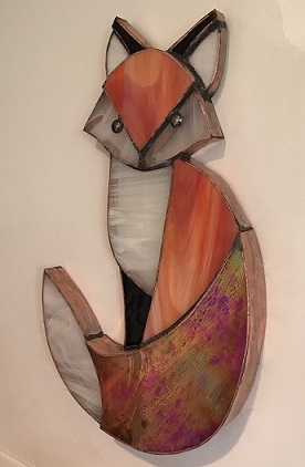 "WAITING" 3-D  FOX WALL HANGING 20 x12  SOLD $495.00