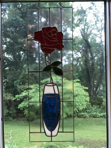 "A GIFT OF LOVE" HANGING GLASS  7X19    $210.00