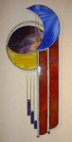 "NIGHT AND DAY" 3-D  WALL HANGING GLASS AND COPPER SOLD