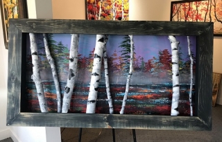 "BIRCHES"  3-D SHADWOBOX 28"X52" 2800.00