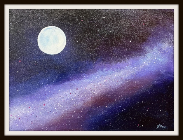 "STAR BURST" 16X14 $75.00 PAINTING ONLY-Mat/Frame computer generated for visual