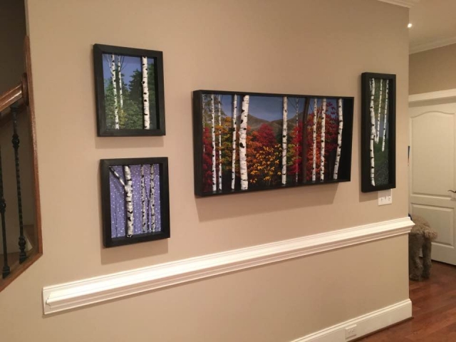 ALL 3-D BIRCH PAINTINGS OF R.T.'S IN PRIVATE HOME