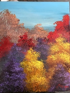 "LOOKING FOR COLOR" ACRYLIC ON CANVAS 20X16 $175.00
